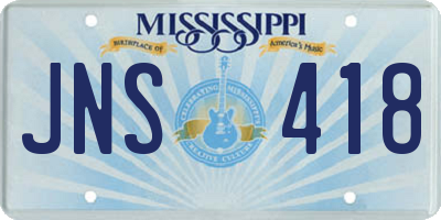 MS license plate JNS418