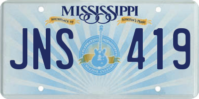 MS license plate JNS419