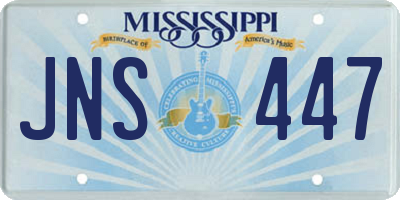 MS license plate JNS447