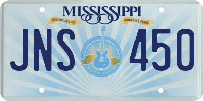 MS license plate JNS450
