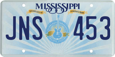 MS license plate JNS453