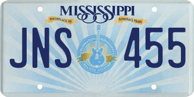 MS license plate JNS455