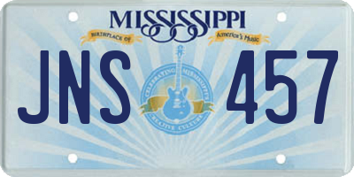 MS license plate JNS457