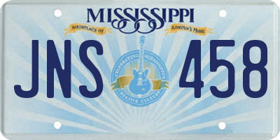 MS license plate JNS458