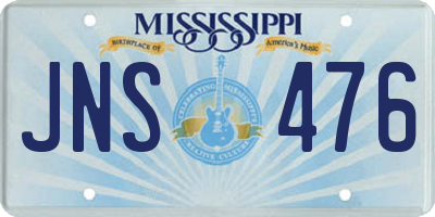 MS license plate JNS476