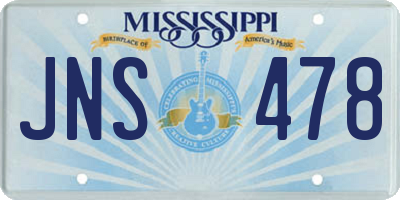 MS license plate JNS478