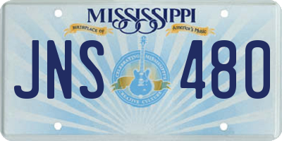 MS license plate JNS480