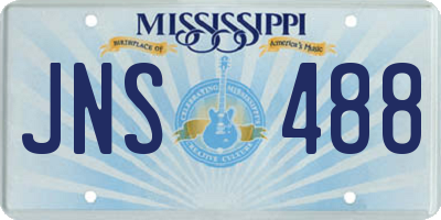 MS license plate JNS488