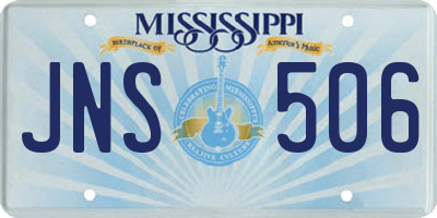 MS license plate JNS506