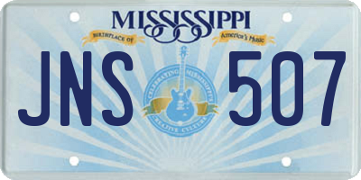 MS license plate JNS507
