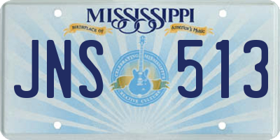 MS license plate JNS513