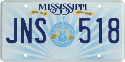 MS license plate JNS518