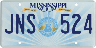 MS license plate JNS524
