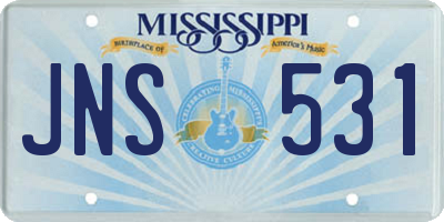 MS license plate JNS531