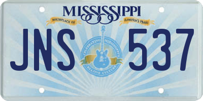 MS license plate JNS537