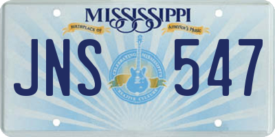 MS license plate JNS547