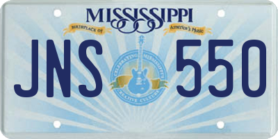 MS license plate JNS550