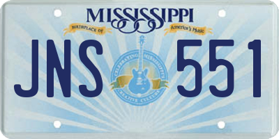MS license plate JNS551