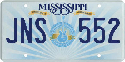 MS license plate JNS552