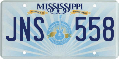 MS license plate JNS558