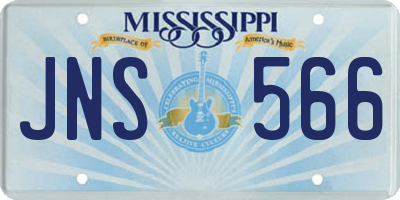 MS license plate JNS566