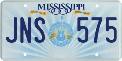 MS license plate JNS575