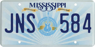 MS license plate JNS584