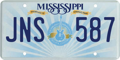 MS license plate JNS587