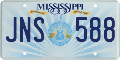 MS license plate JNS588