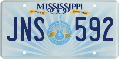 MS license plate JNS592