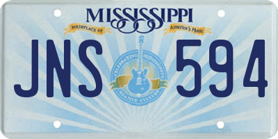 MS license plate JNS594