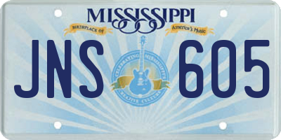 MS license plate JNS605