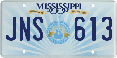 MS license plate JNS613