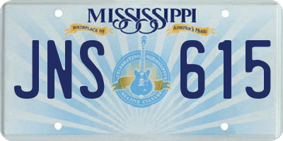 MS license plate JNS615