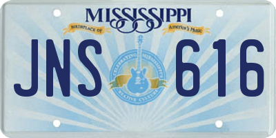 MS license plate JNS616