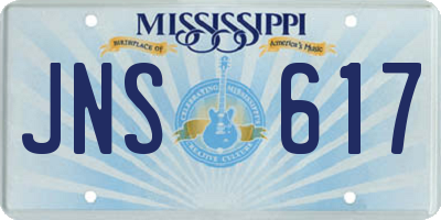 MS license plate JNS617