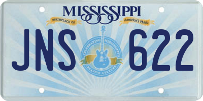 MS license plate JNS622