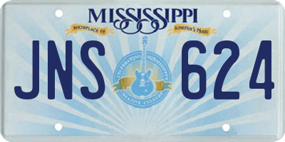 MS license plate JNS624