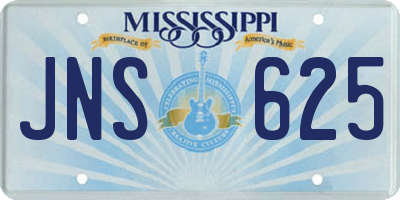 MS license plate JNS625