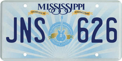 MS license plate JNS626