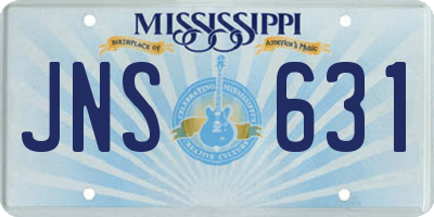 MS license plate JNS631