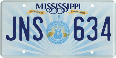 MS license plate JNS634