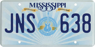 MS license plate JNS638