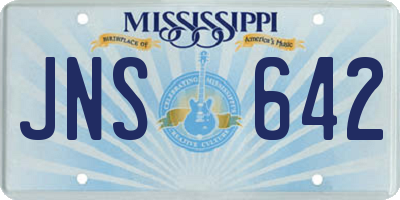 MS license plate JNS642