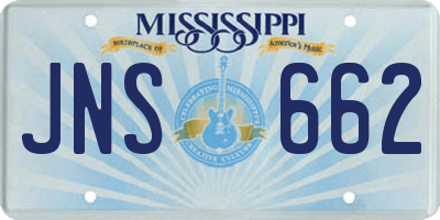 MS license plate JNS662