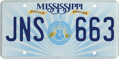 MS license plate JNS663