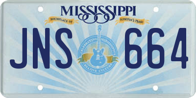 MS license plate JNS664