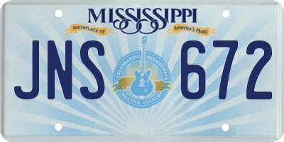MS license plate JNS672