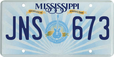 MS license plate JNS673