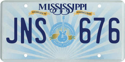 MS license plate JNS676